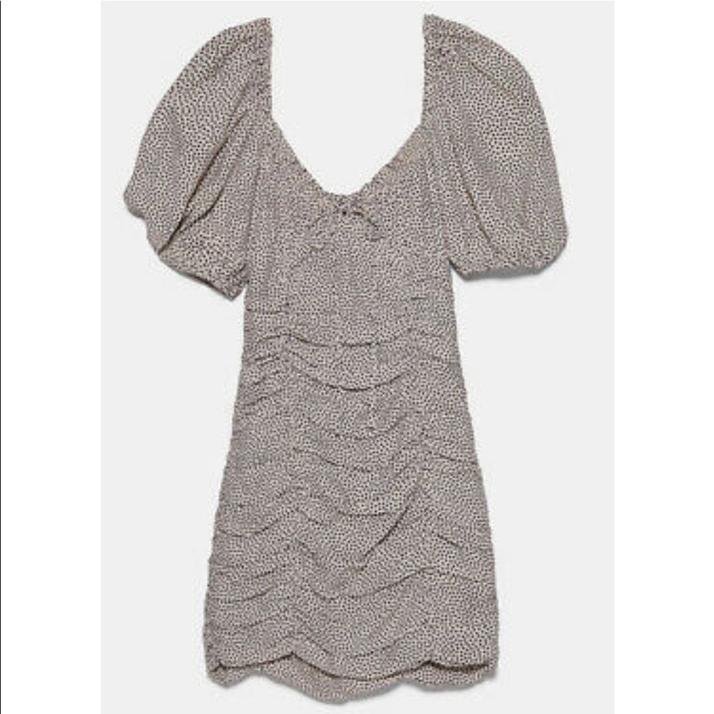 NWT Zara Draped Polka Dot Dress TRF Size L